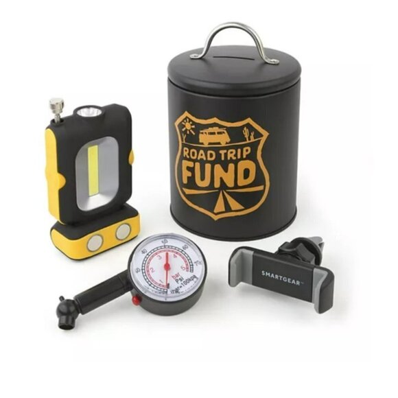 Smart Gear | NWT Coin Bank Can Auto Gift Set Road Trip Travel Fund Storage Jar - Picture 2 of 8